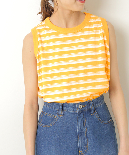Spick＆Span タンクトップ 「MEYAME / メヤメ」 RANDAM BORDER
