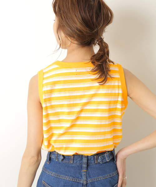 Spick＆Span タンクトップ 「MEYAME / メヤメ」 RANDAM BORDER