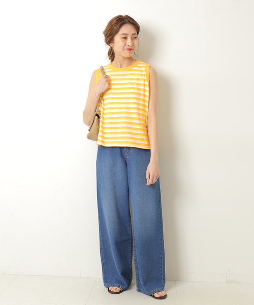MEYAMEのタンクトップ Spick＆Span タンクトップ 「MEYAME / メヤメ」 RANDAM BORDER
