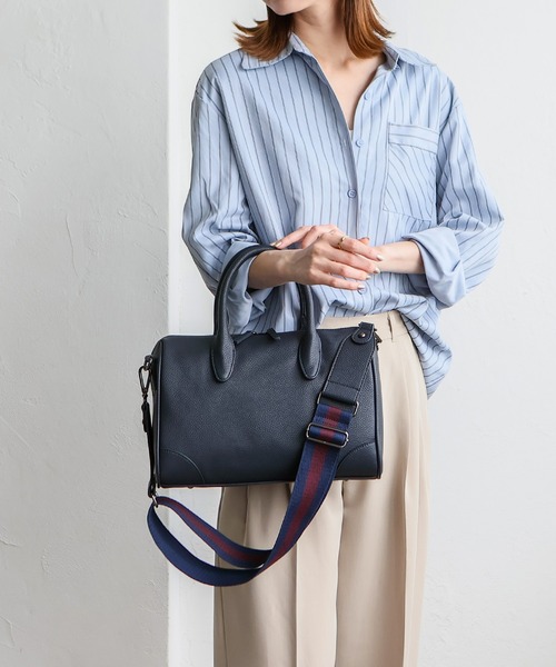 VitaFelice（ヴィータフェリーチェ） ボストンバッグ ストライプ