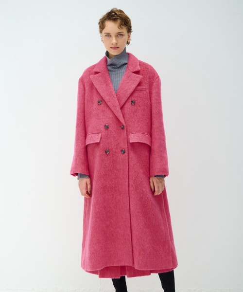 LANVINダブルブレスト ロングコート lanvin ロングダブルコート - メルカリ