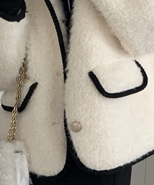 DAY CLOSET ノーカラーコート コート レディース ノーカラーパイピング