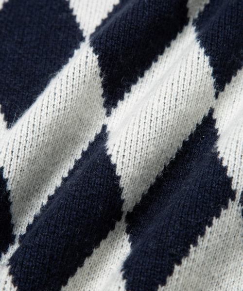 ベスト ジレ 「TOPS」MILITARY MOOD ARGYLE KNIT VEST レディース メンズ M TO R ベスト ジレ 「TOPS」MILITARY MOOD ARGYLE KNIT VEST