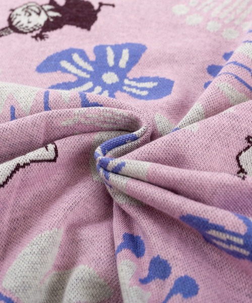 ダブル ジャガード 上下セット ムーミンとミィと花 パジャマ ルームウェア 寝巻 ダブル ジャガード 上下セット ムーミンとミィと花 パジャマ ルーム