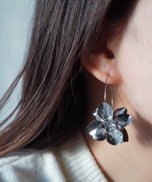 CERCA ピアス jolie minette/メタル フラワー フープ レディース