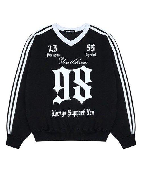 トレーナー スウェット YOUTHKREW ／スポーティーVネックプルオーバー（裏起毛）　2985623 レディース YOUTHKREW トレーナー スウェット ／スポーティーVネックプル