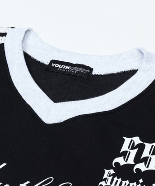 トレーナー スウェット YOUTHKREW ／スポーティーVネックプルオーバー（裏起毛）　2985623 レディース YOUTHKREW トレーナー スウェット ／スポーティーVネックプル