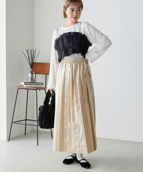 forksy.（フォルクシー） スカート 「forksy.」メタリックプリーツ