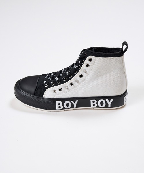 BOYLONDON 正規品★即発送★Signature Design BOY LONDON スニーカー 「BOY LONDON」BOY MONO CANVAS HIGH-CUT