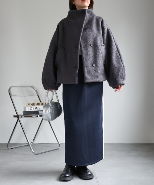 sakishimatokyo ブルゾン アウター ブークレ スタンドカラーブルゾン