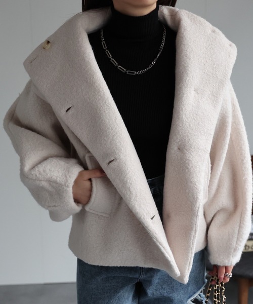 sakishimatokyo ブルゾン アウター ブークレ スタンドカラーブルゾン