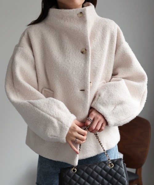 sakishimatokyo ブルゾン アウター ブークレ スタンドカラーブルゾン