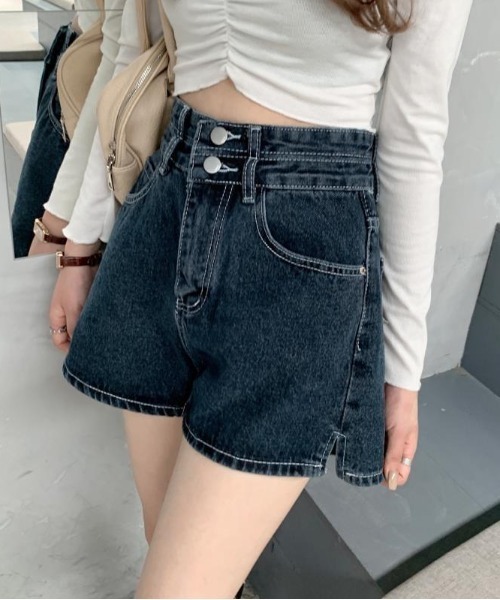 ジーンズ デニム デニムパンツ 台形シルエット デニムキュロット
