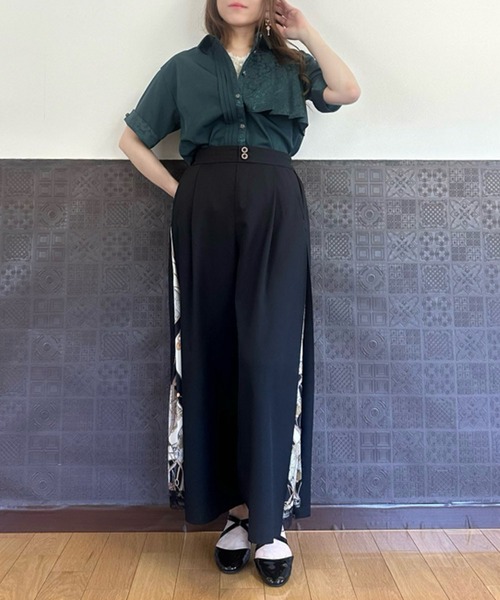 axes femme（アクシーズ ファム） ブラウス シャツ ジャカード切替