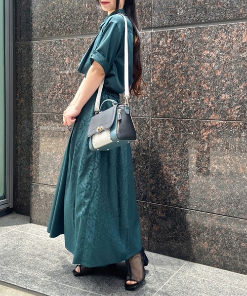 【axes】ジャカード切替シャツ グリーン ジャカード切替シャツ | outlet | axes femme online shop