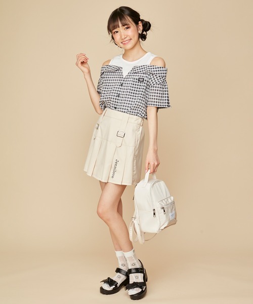 tシャツ Tシャツ シアーチェックドッキングトップス キッズ : 83076237 