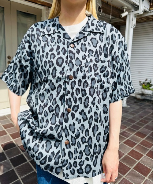ブラウス シャツ HOUSTON/ヒューストン 41103 ALOHA SHIRT (LEOPARD) / アロハシャツ / HS411 レディース