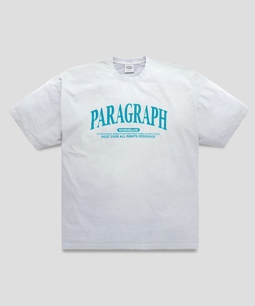 tシャツ A'GEM/9 × .kom「paragraph/パラグラフ」WONDER LAND DYING T SHIRT/ショルダーピグメント半袖カ