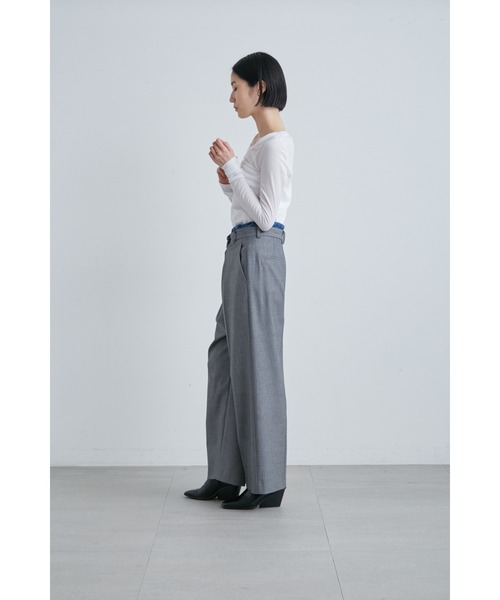 MIESROHE パンツ デニム ジーンズ デニム切り替えラップPT 