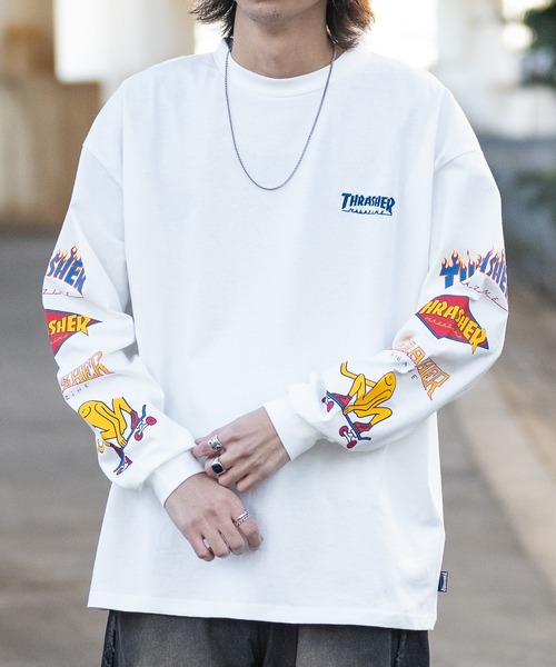 THRASHER 長袖シャツ SAD THRASHER tシャツ 「at」「25SS新柄追加」「THRASHER