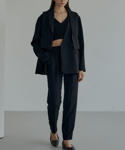 LE'RURE パンツドレス セール】Frilled highwaist wide pants（パンツドレス）｜LE