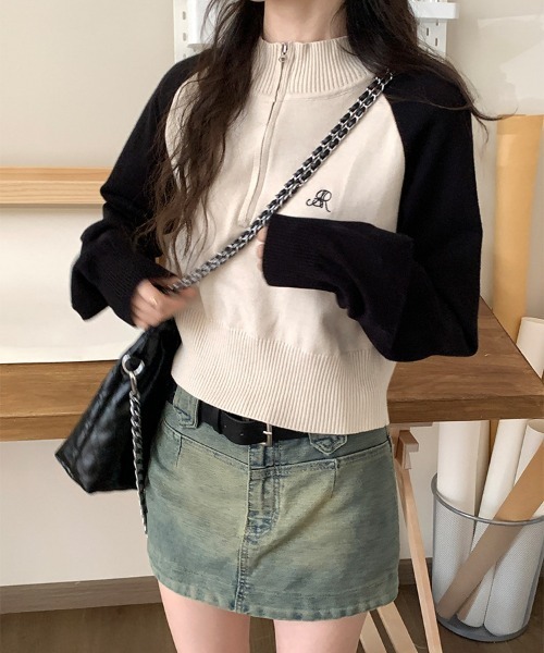 Per sist ence（パーシエンス） ニット セーター ハーフジップバイ