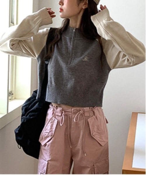 Per sist ence（パーシエンス） ニット セーター ハーフジップバイ