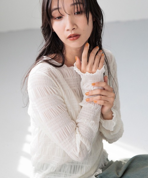 LOWRYS FARM tシャツ シアーシャーリングプルオーバーLS