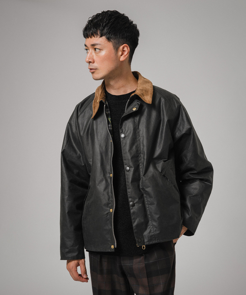 yoused バブアー　トランスポートモデル　黒レザージャケット サイズ1 Barbour（バブアー） コート ジャケット 130周年記念モデル TRANSPORT