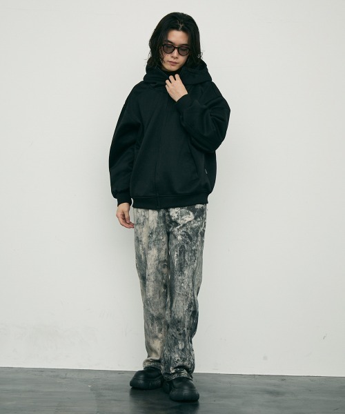 YU♡KUディーゼル　ブラック　ボアダブルジップジャケット　パーカー YU♡KU様専用ディーゼル ブラック ボアダブルジップジャケット