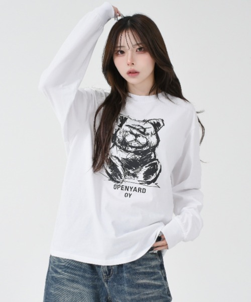 tシャツ 「OY/オーワイ」 SKETCH ODOLLY L/S TEE/スケッチオードリー長袖カットソー レディース メンズ 90357237b_b_01_500.jpg