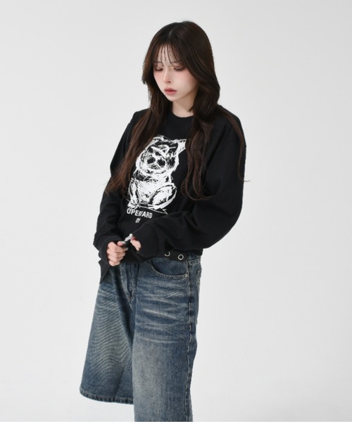 美品✨OY オーワイ オードリープリントロンT ロングスリーブ ブラック OY（オーワイ） tシャツ SKETCH ODOLLY L/S TEE/スケッチオードリー