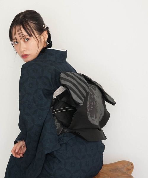 作り帯ニコアンティーク ホーランド ロップうさぎ 日本製 utatane 作り帯 ニコアンティーク ホーランド・ロップ うさぎ
