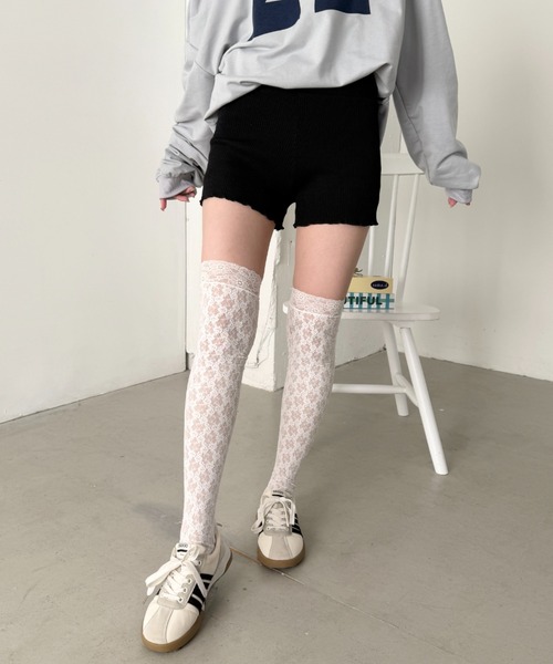 SOLLON.（ソルロン） パンツ フリルリブニットショートパンツ