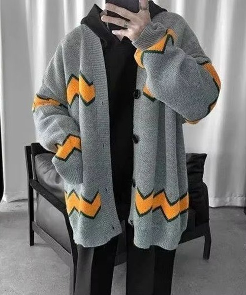 Y2K ヴィンテージ オーバーサイズ ニット カーディガン セーター 新 モデルファッション - vintage y2k オーバーサイズカーディガン