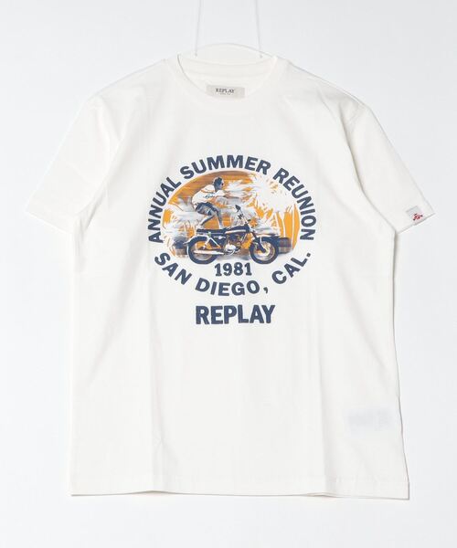 送料込★REPLAY★M3099 Tシャツ セール】モーターサイクルプリントTシャツ（Tシャツ/カットソー