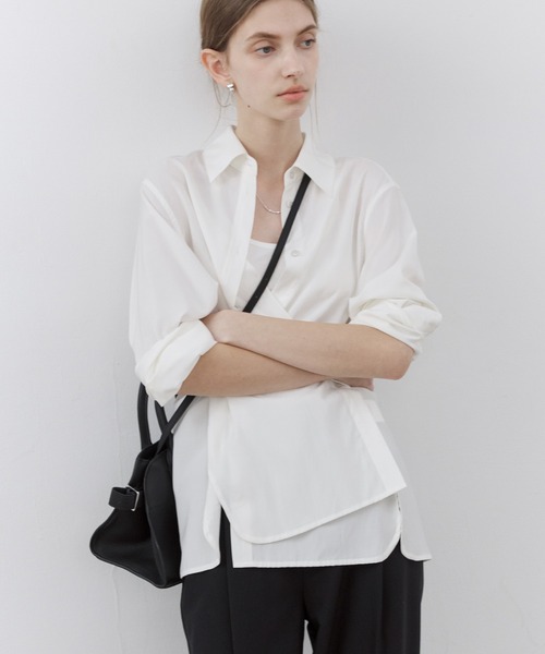 ブラウス シャツ 「tageechita」2WAY リネン混シャツ レディース メンズ tageechita ブラウス シャツ 「tageechita」2WAY リネン混シャツ