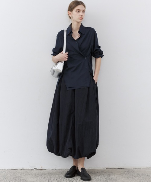 ブラウス シャツ 「tageechita」2WAY リネン混シャツ レディース メンズ tageechita ブラウス シャツ 「tageechita」2WAY リネン混シャツ