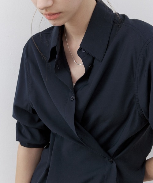 tageechita ブラウス シャツ 「tageechita」2WAY リネン混シャツ