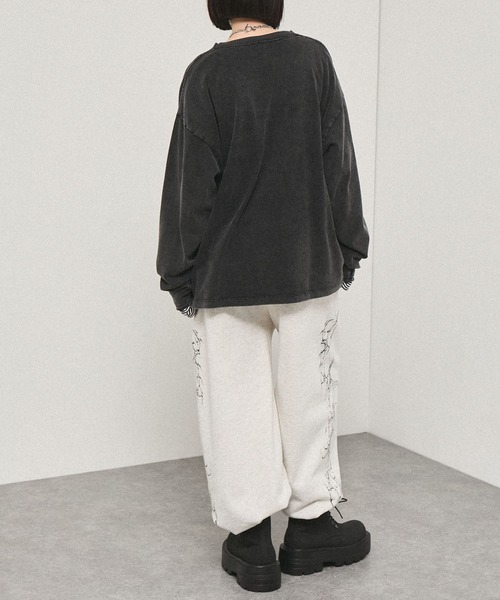 ワイドパンツ スウェットパンツ ジャージ 「Alfred Alex 」クラック