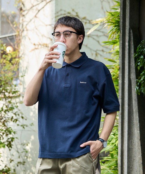 Barbour ポロシャツ　ネイビー　38 Barbour（バブアー） ポロシャツ スポーツポロ Barbour SPORTS POLO