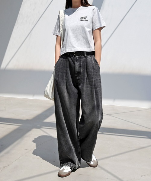 ワイドデニム カジュアルコーデ　メンズデニム　レディースデニム ワンフォークロージング 1111clothing デニムパンツ メンズ