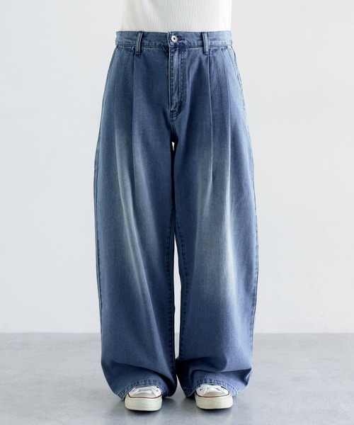 ANME ワイドパンツ ジーンズ デニム デニムパンツ 「新色追加」ルーズ