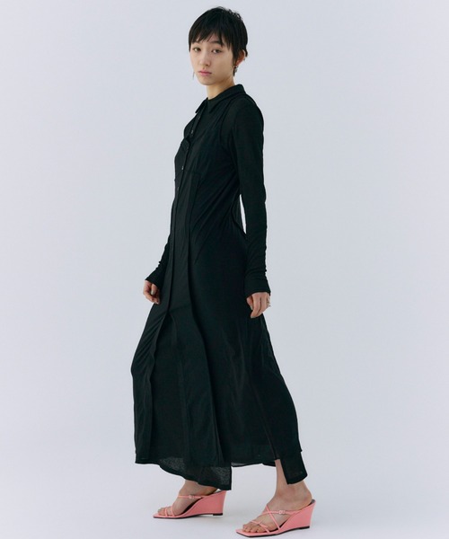 JOSE MOON ワンピース LAYERED SHEATH LINE CUTDRESS/レイヤード