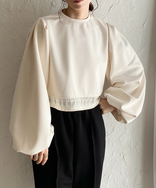 ■専用■美品 ELIN チュール ブラウス ボリュームスリーブブラウス ホワイト 予約]ナイロンタックボリュームスリーブブラウス/ホワイト – Lumier