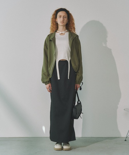 SLOBE ミリタリーシャツブルゾン　カーキ Solace ブラウス シャツ ブルゾンデザインミリタリーシャツ レディース