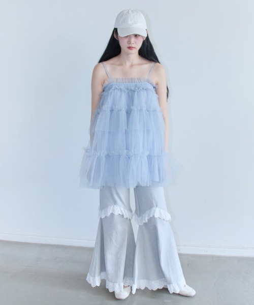 HONEY MI スウェットパンツ ジャージ two-way rib flare pants