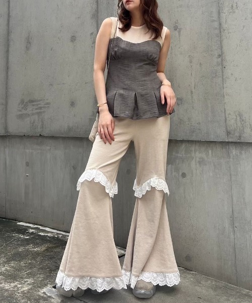 Honey mi Honey (ハニーミーハニー）cotton lace flare pants 22