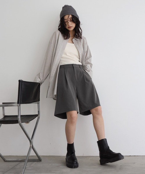 hellam パンツ タックハーフパンツ レディース : ZOZOTOWN Yahoo