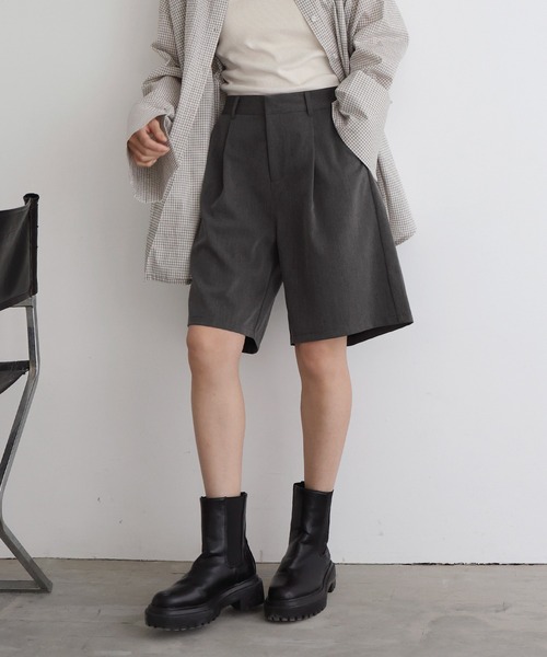 hellam パンツ タックハーフパンツ レディース : ZOZOTOWN Yahoo